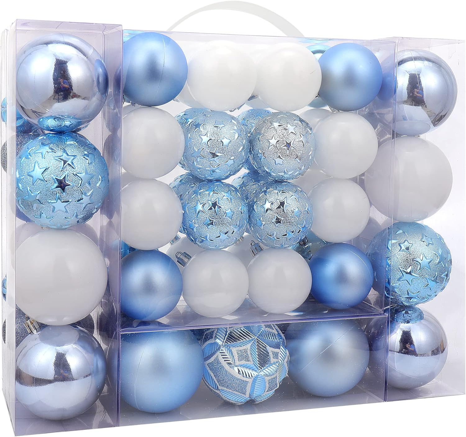 87ct Christmas Ball Ornaments Set Shatterproof Seasonal Hanging Decorations with Reusable Hand-held