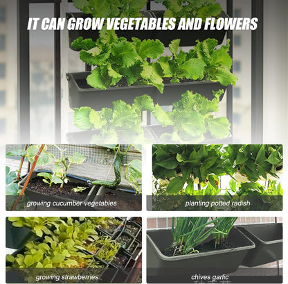 8 Pockets Vertical Garden Wall Planter Raised Beds Hanging Planter Wall Mounted Flower Beds for