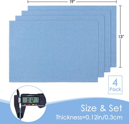 MANSPHIL Table Cloth Placemats Set of 4 Washable Cotton Thick Faux Linen Place Mats Heat Resistant
