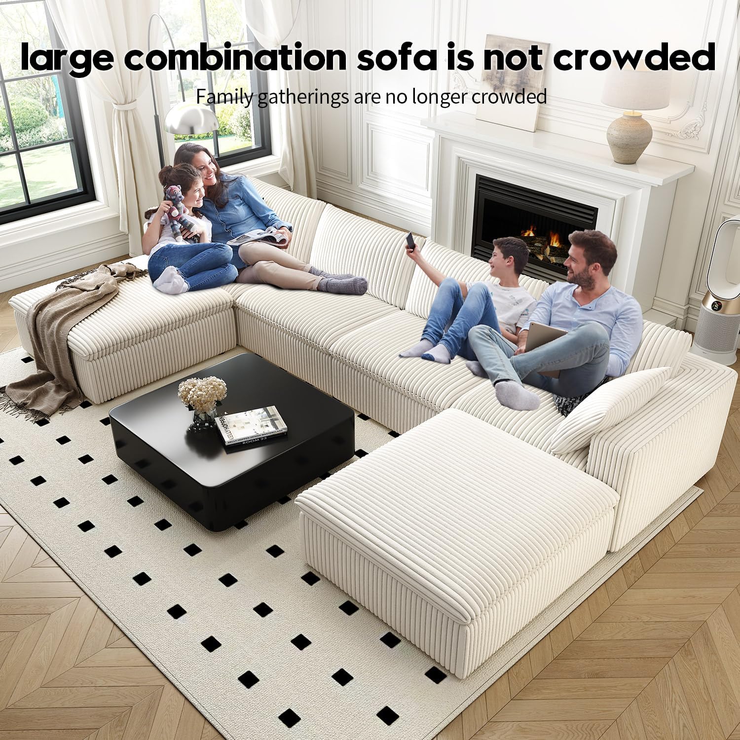 157.5" Cloud Couch Oversized Modular Sectional Sofa for Living Room,Modern Sofa with Deep