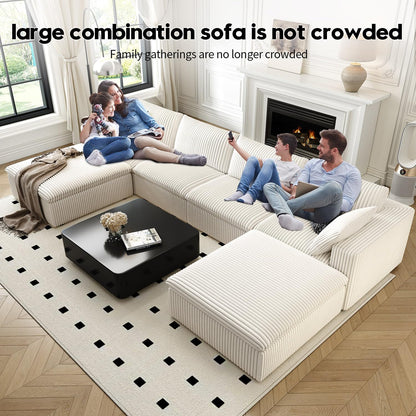 157.5" Cloud Couch Oversized Modular Sectional Sofa for Living Room,Modern Sofa with Deep