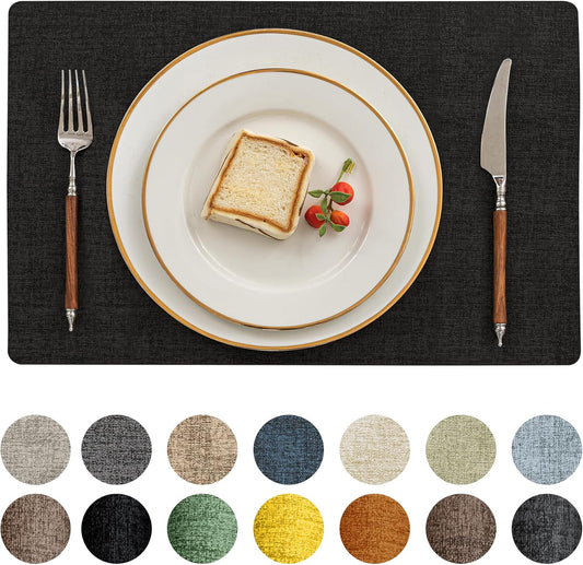Romanstile Vinyl Placemats Set of 4-12 X 18 Inch - Heat Resistant Place Mats 100% Waterproof