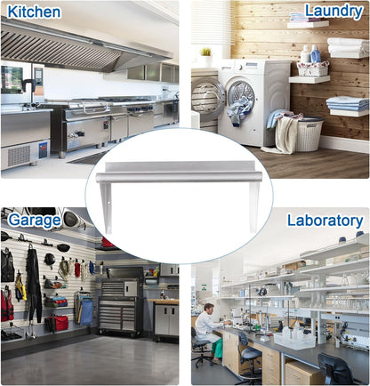 HARDURA Stainless Steel Shelf 18" x 36", 340lb Commercial Shelves Wall Mount Metal Shelving with