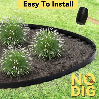 GOTGELIF No Dig Landscape Edging Border, 2'' Tall 40FT Garden Edging Kit with 60pcs Anchoring