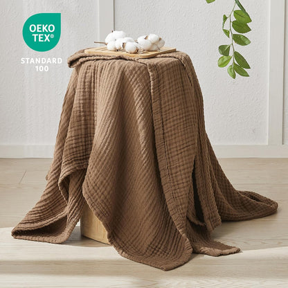 EMME Cotton Muslin Throw Blanket Couch Breathable Gauze Blanket Soft Lightweight Blankets Adults