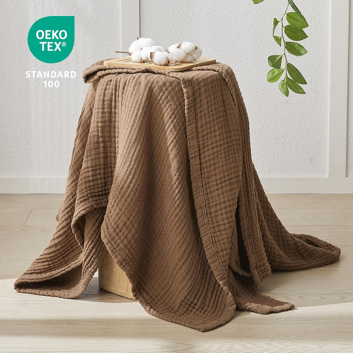 EMME Cotton Muslin Large Throw Blanket Couch Breathable Gauze Blanket Soft Lightweight Bed Blankets