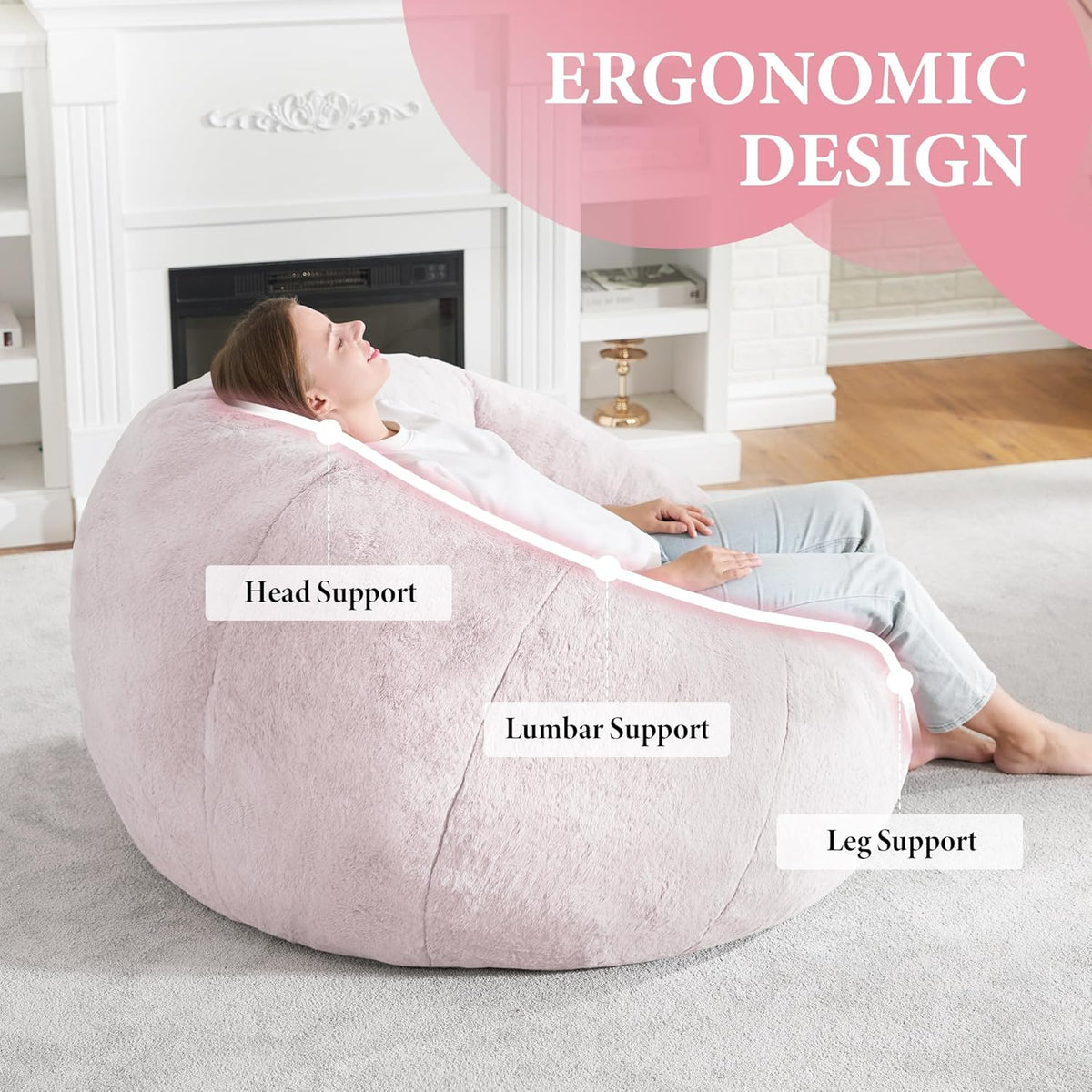 Hobestluk Bean Bag Chairs Large Bean Bag Couch for Adults Stuffed Sofa Chair Comfy Giant Bean Bag