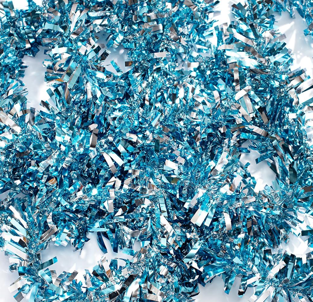Anderson's Light Blue & Silver Sparkle Glitter Metallic Tinsel Twist for Trailer Or Golf Cart, 4