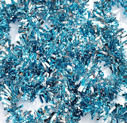Anderson's Light Blue & Silver Sparkle Glitter Metallic Tinsel Twist for Trailer Or Golf Cart, 4