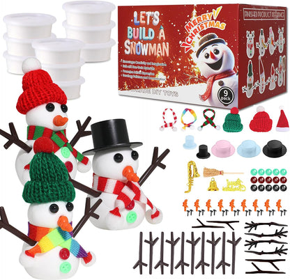 Build a Snowman Kit - Snowman Christmas Crafts, Modeling Clay DIY Kit, Creative Kids Air Dry