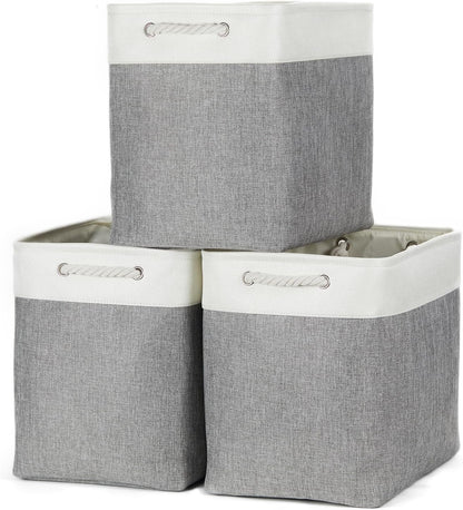 Bidtakay Extra Large Storage Baskets for Organizing 17x12x15.1 inch 3-Pack Fabric Closet Organizers