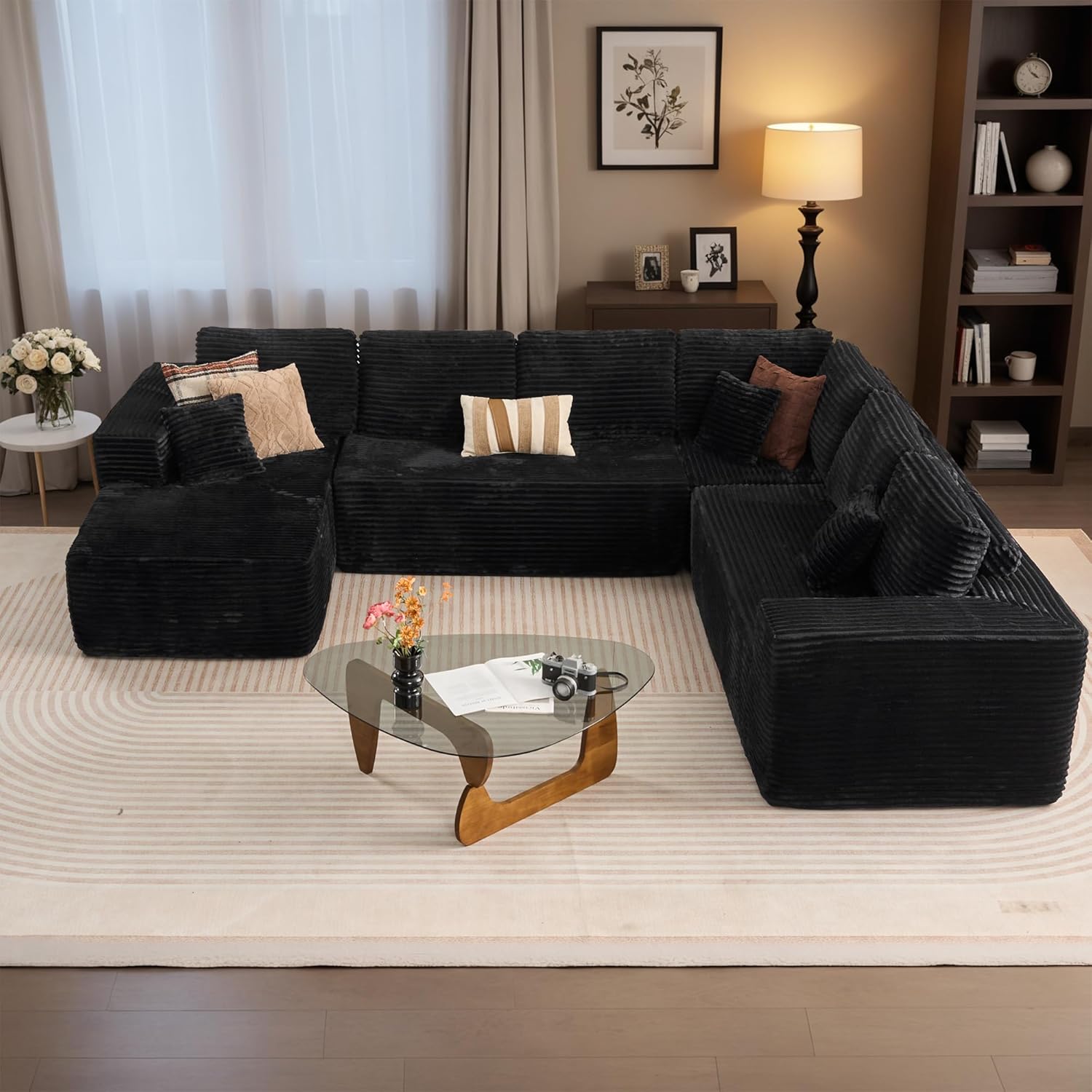 HOOOWOOO Cloud Sectional Couches for Living Room,Modular Sectional Sofa No Assembly,133X108 Inch
