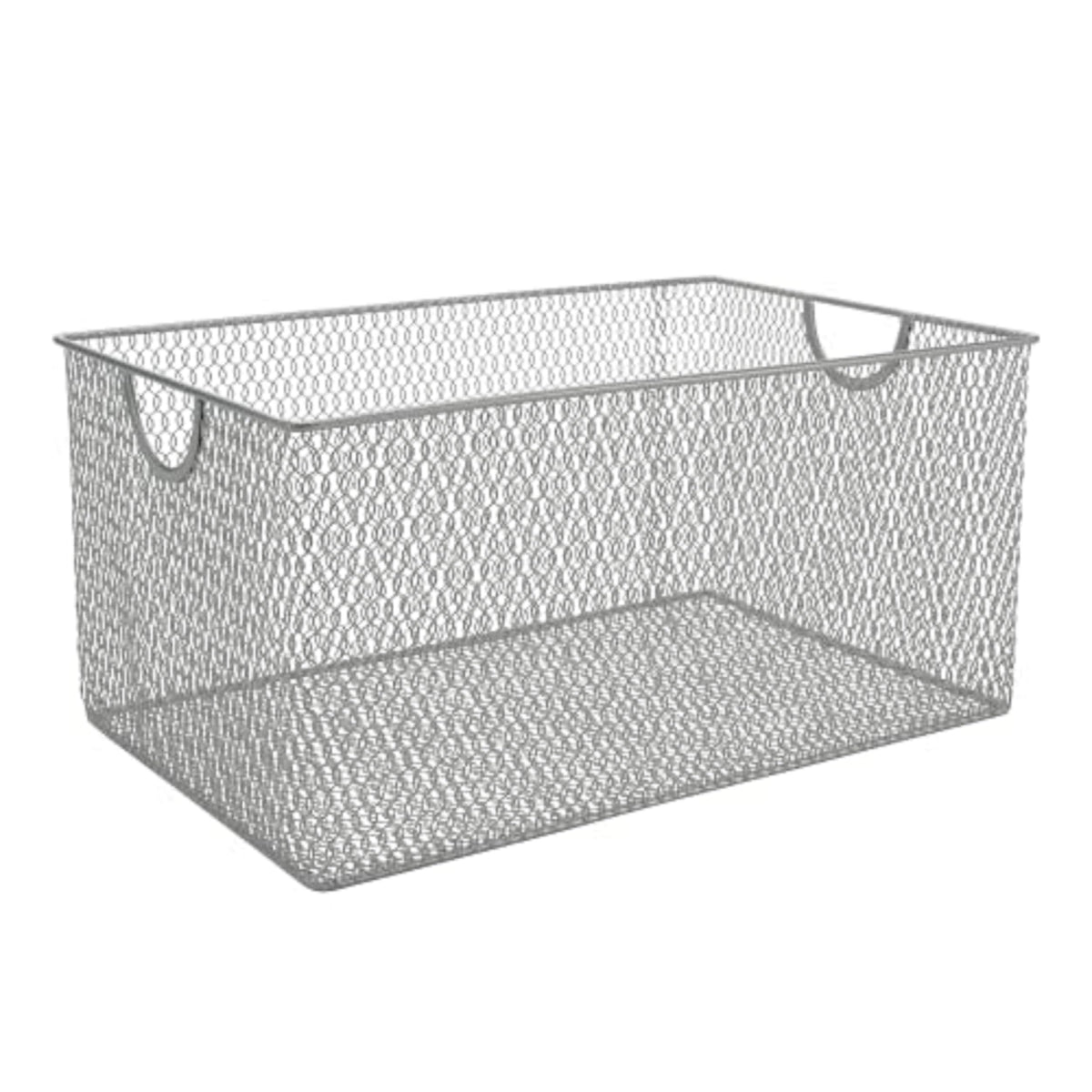 YBM Home Mesh Wire Storage Basket for Shelves, Pantry Organization, and Kitchen - Multipurpose