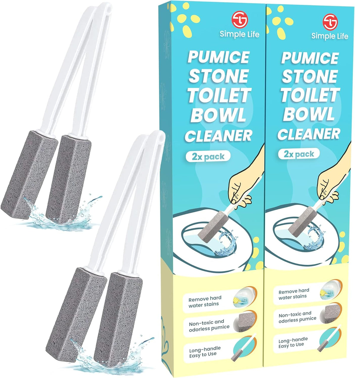 Pumice Stone Toilet Bowl Cleaner | Toilet Pumice Stone with Extra Long Handle | Scouring Stick for