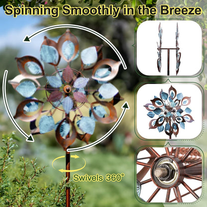 Wind Spinners Outdoor for Yard and Garden, Metal Large Wind Spinner & Sculptures 84 Inch, Garden