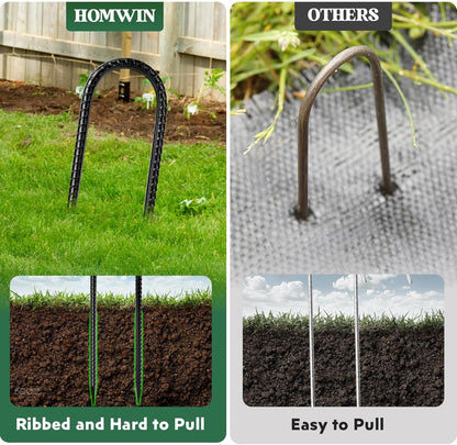 12 inches 12-Pack Trampoline Stakes Anchors High Wind Stake Heavy Duty U Hooks for Ground Lawn