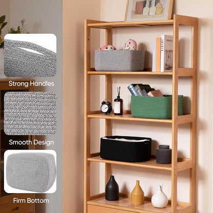 OIAHOMY 4 Pack 14.17*11.02*6.3IN Storage Baskets for Organizing Shelves, Woven Rope Baskets for