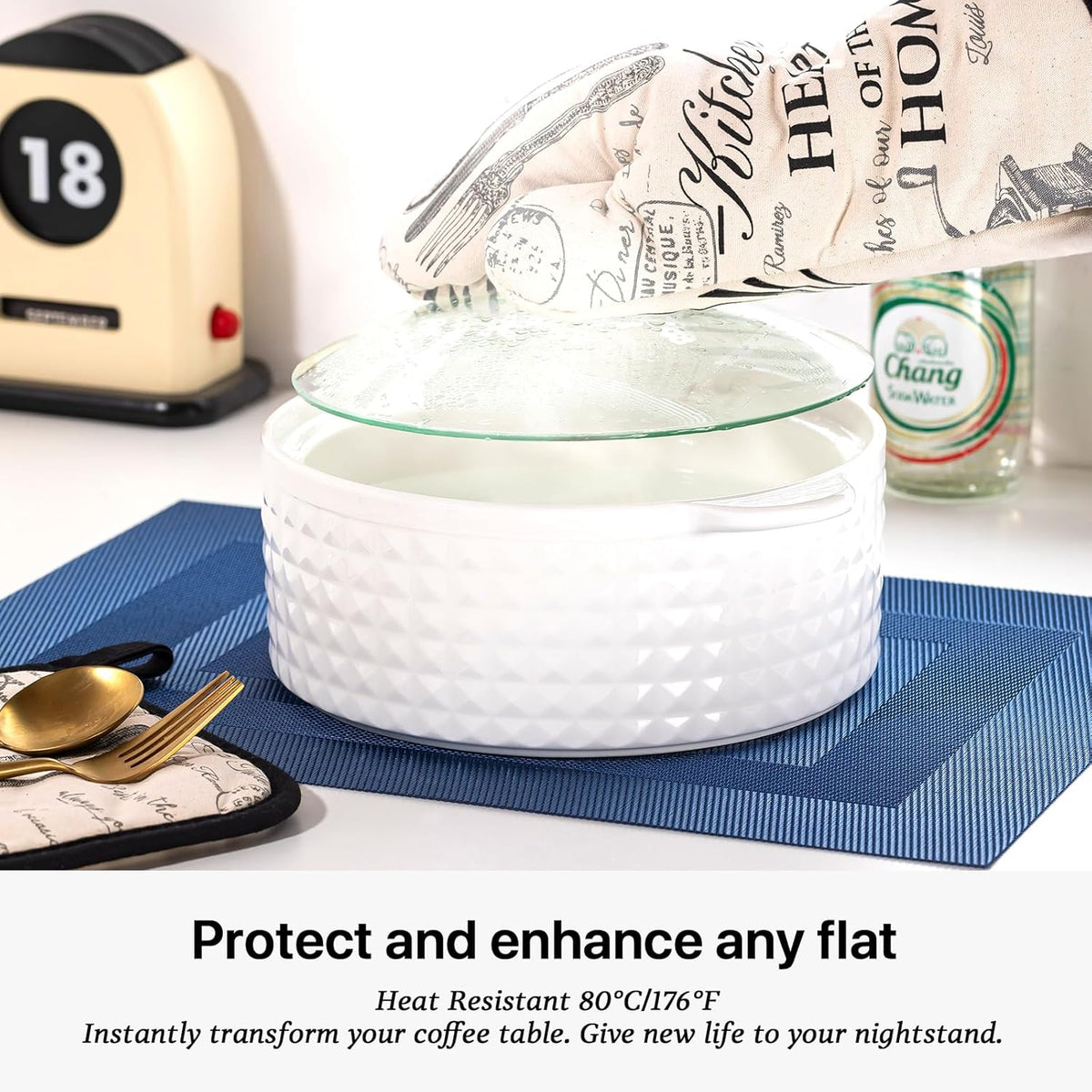 LEXMORE Placemats Set of 6 Vinyl/Plastic Woven Place Mats for Kitchen Table Indoor/Outdoor Washable