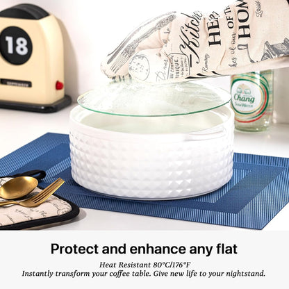 LEXMORE Placemats Set of 6 Vinyl/Plastic Woven Place Mats for Kitchen Table Indoor/Outdoor Washable