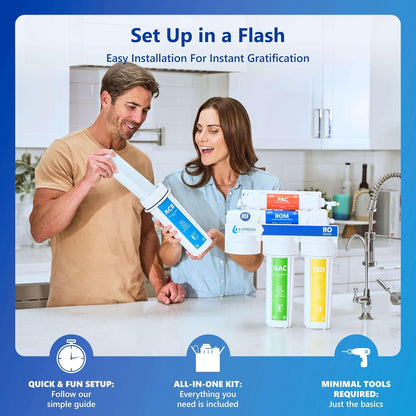 Express Water Reverse Osmosis Alkaline Water Filtration System – 10 Stage RO Water Filter with