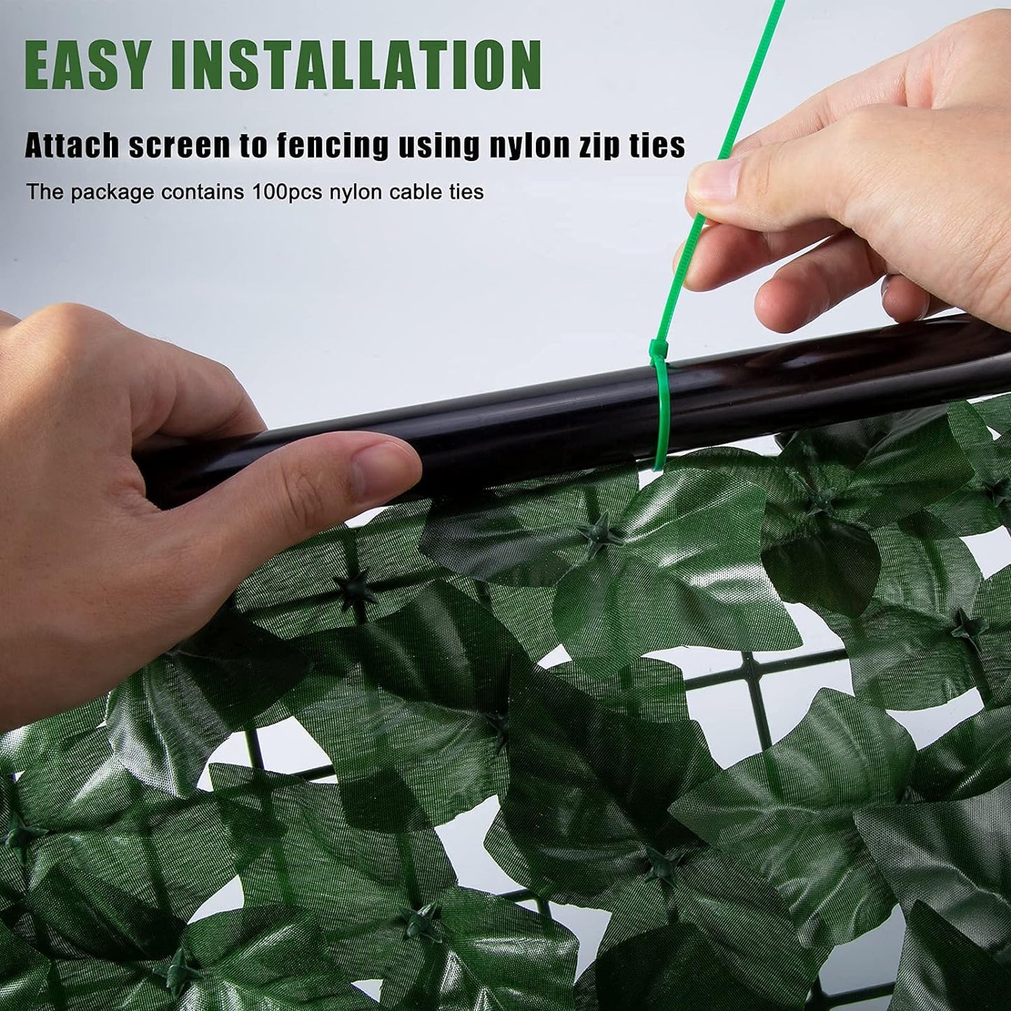 Faux Ivy Fence Privacy Screen Outdoor Expandable Artificial Greenery Roll Fake Hedge Wall Patio
