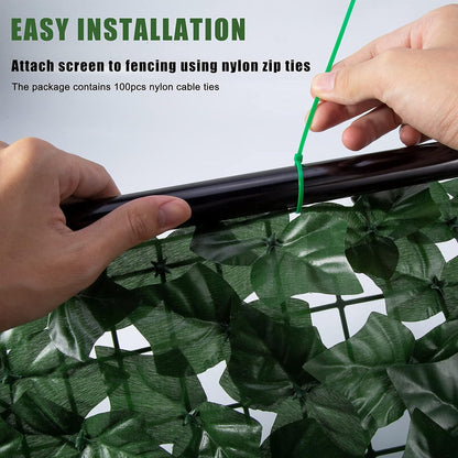 Faux Ivy Fence Privacy Screen Outdoor Expandable Artificial Greenery Roll Fake Hedge Wall Patio