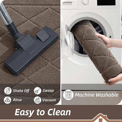 BEQHAUSE Dirt Trapper Door Mat 24" x 36", Doormat Non-Slip Entryway Rugs Washable, Dog Door Mat