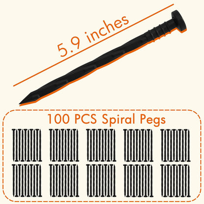 Gardzen 1.5" x 80' Landscape Edging Kit, Garden Edging Coil Comes with 100 Pcs Spikes, No Dig Lawn