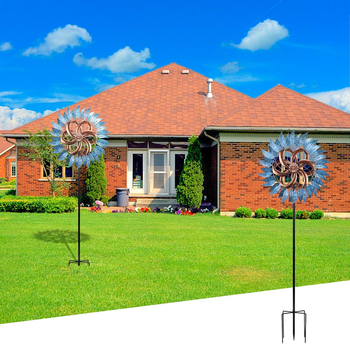 Wind Spinner Large Wind Mill Metal Outdoor Indoor Large Two-Way Wind Sculptures for Garden Patio