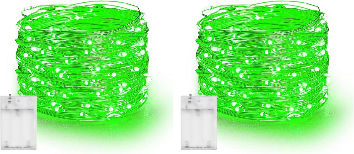 Dazzle Bright Fairy Lights Battery Operated, 2 Pack Total 40FT 120LED Silver Wire Waterproof String
