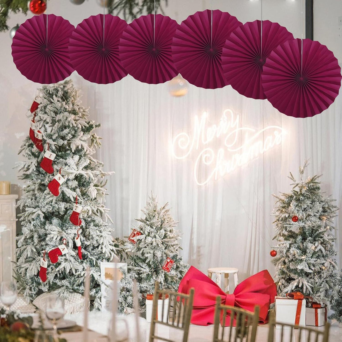BARTHEW Red Party Decorations,Paper Decorations for Party,Girls Party Decorations Party Paper Fans
