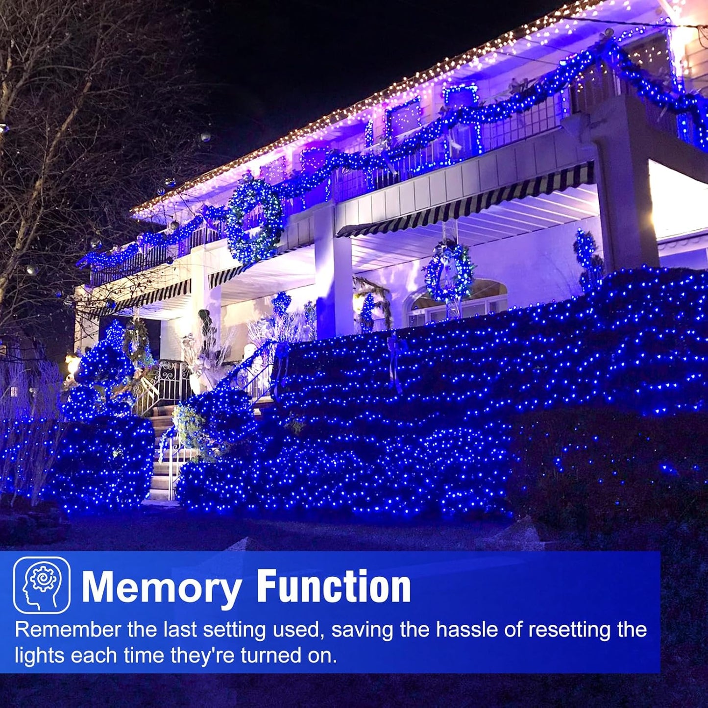 Christmas Lights Outdoor, 66FT 200 LED Christmas String Lights with 8 Modes Waterproof, Connectable