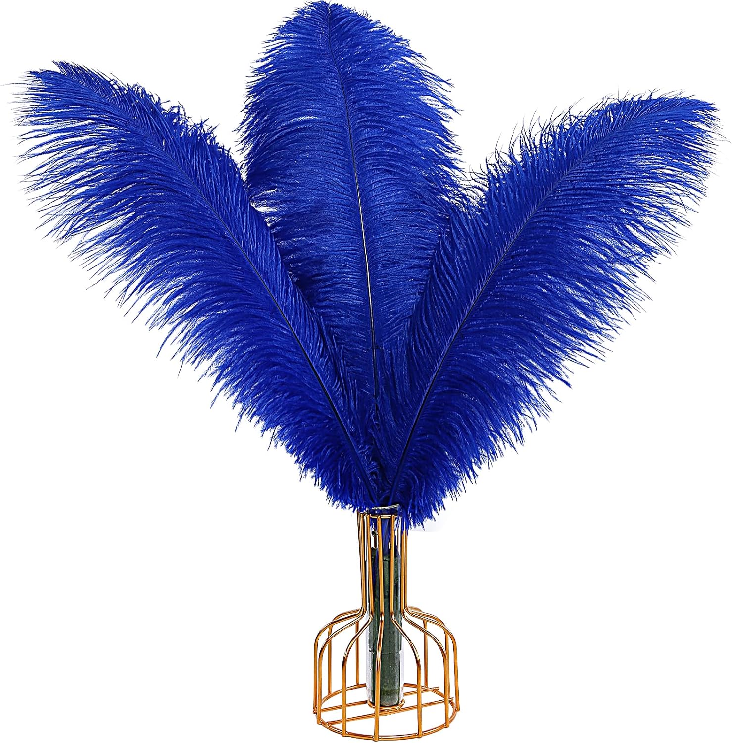 THARAHT Blue Ostrich Feathers 12pcs Large Natural Bulk 14-16Inch 35cm-40cm for Wedding Party