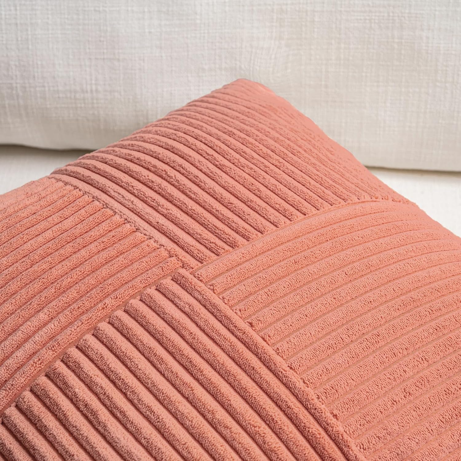 Fancy Homi 2 Packs Coral Euro Decorative Throw Pillow Covers 26x26 Inch for Living Room Couch Bed