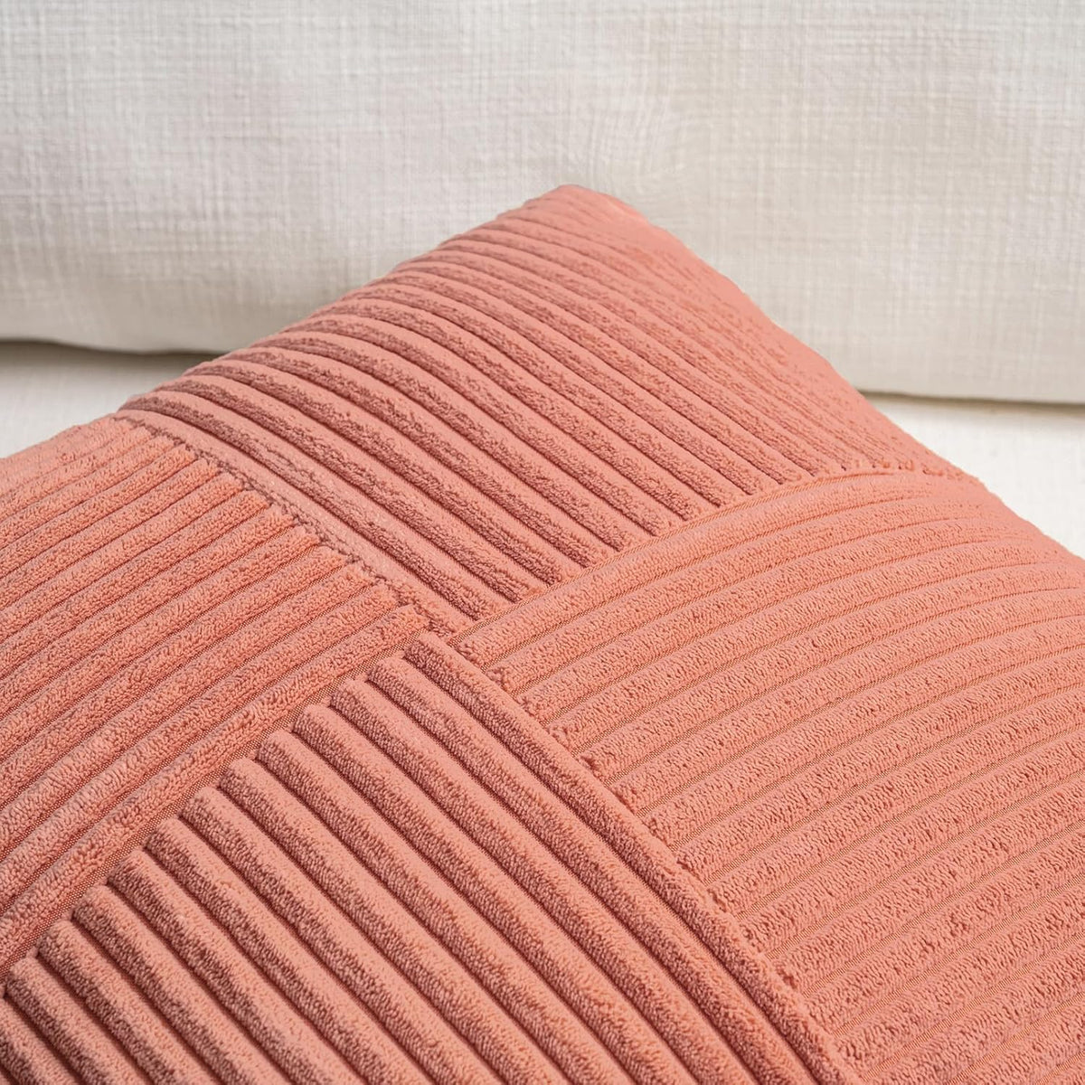 Fancy Homi 2 Packs Coral Samll Decorative Throw Pillow Covers 14x14 Inch with for Couch Bed Sofa
