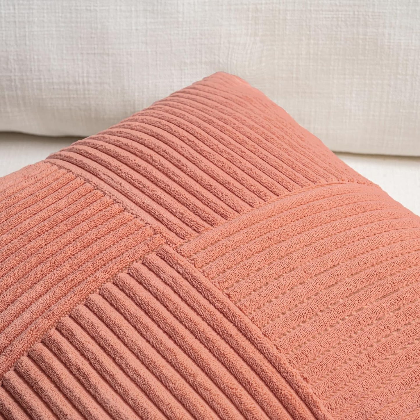 Fancy Homi 2 Packs Coral Decorative Throw Pillow Covers 20x20 Inch for Living Room Couch Bed Sofa