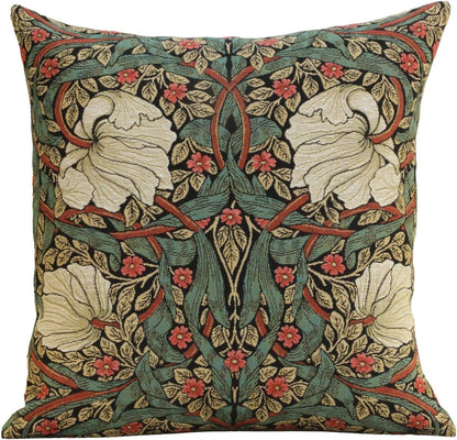 Charlotte Home Furnishings Pimpernel Red Green Floral Throw Pillow Cover 18” x 18” – Double-Sided