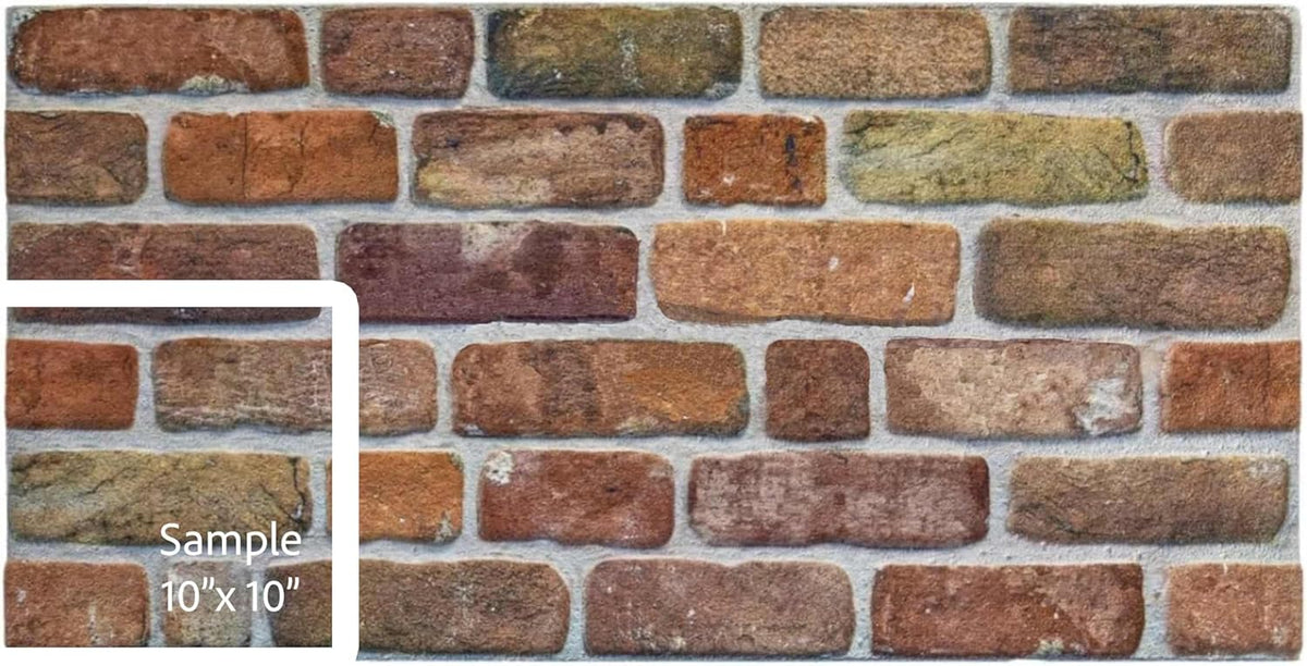 Dundee Deco 3D Wall Panels Faux Brick - Cladding Brown Beige Stone Look Wall Paneling, Styrofoam