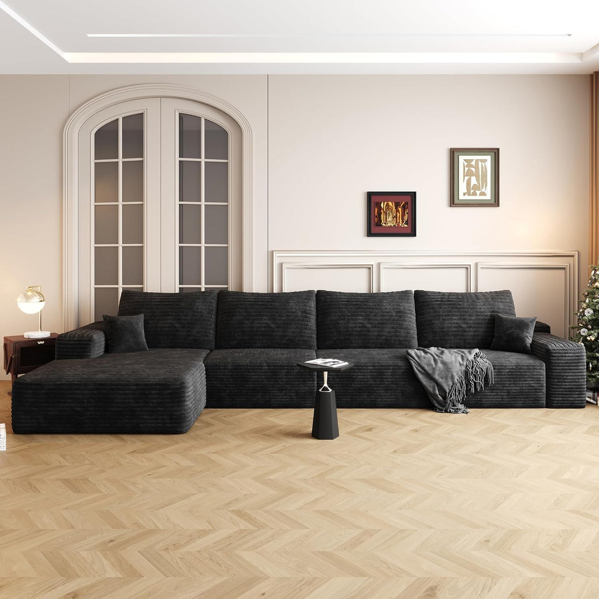 136" Sectional Couches for Living Room Modern Modular Sofa with L-Shape Couchs Upholstered Boneless