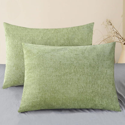 CaliTime Throw Pillow Covers Decorative 20 X 26 Inches Pack of 2 Cozy Chenille Standard Pillow
