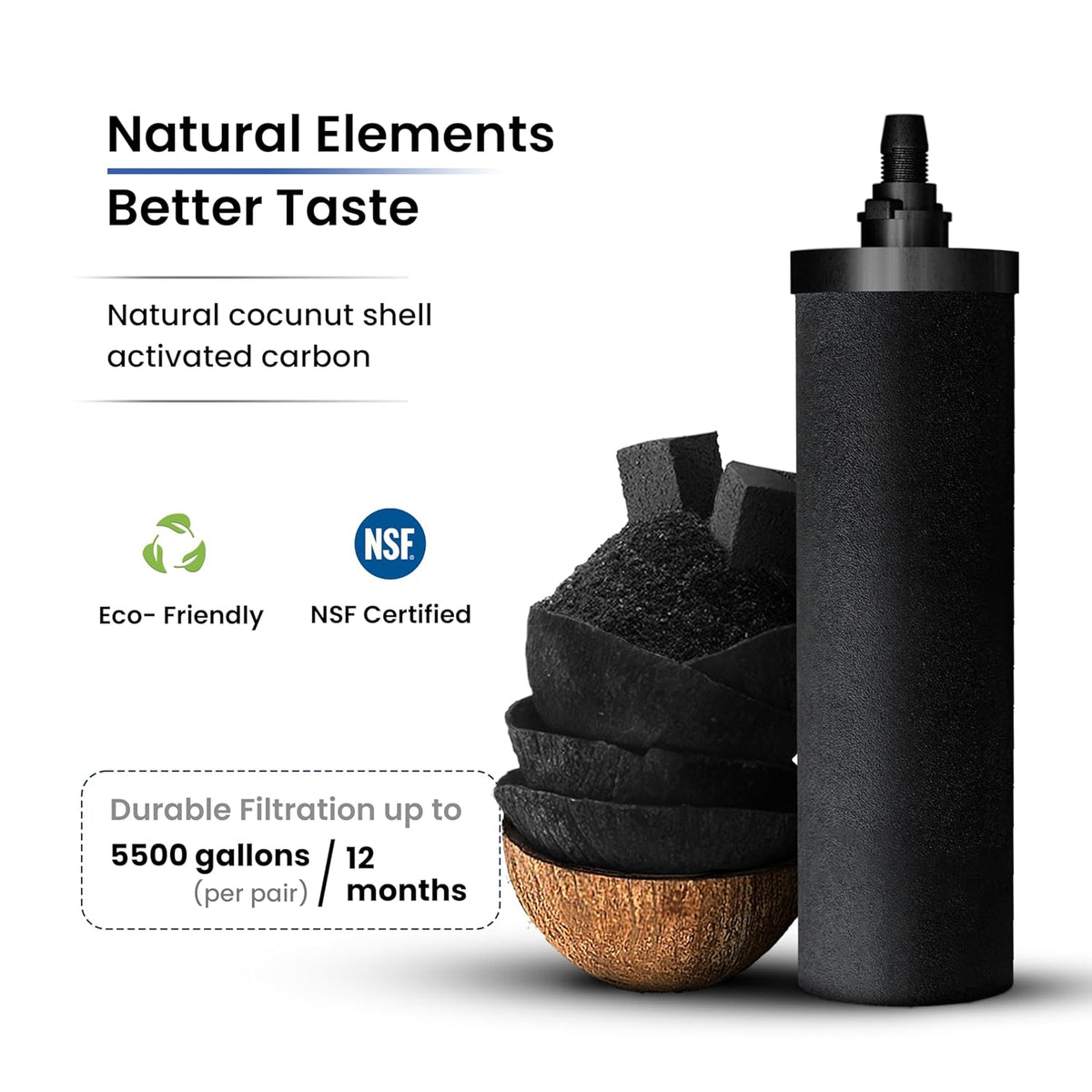 Gravity Water Filter System - 3.25 Gallons - NSF Certified - AISI 304 Stainless Steel Countertop