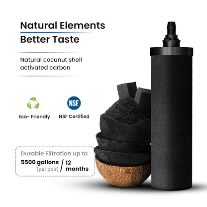 Gravity Water Filter System - 3.25 Gallons - NSF Certified - AISI 304 Stainless Steel Countertop