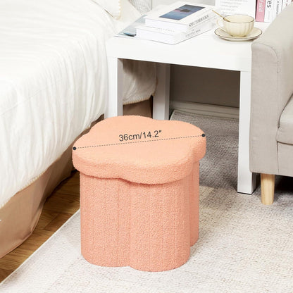 B FSOBEIIALEO Storage Ottoman Cube, Flowers Shaped Ottomans with Storage Foot Stool Footrest for