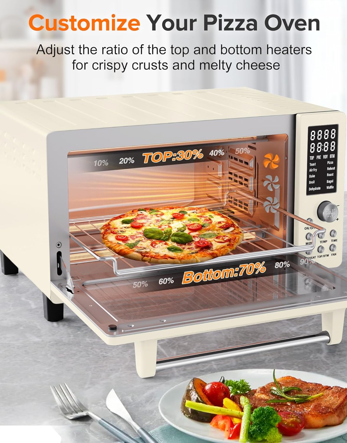Nuwave Bravo Pro Smart Air Fryer Toaster Oven Combo, Airfryer Convection Oven Countertop, 10-in-1