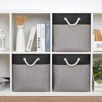 Bidtakay Fabric Cube Storage Bins for Organizing 13x13 Large Storage Baskets Decorative Storage