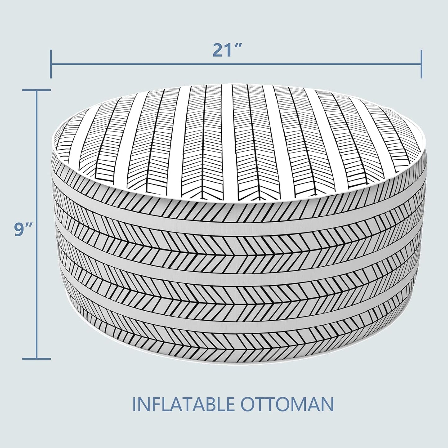 LVTXIII Outdoor/Indoor Inflatable Ottoman, Patio Footrest Stool, Portable Round Ottoman for Patio