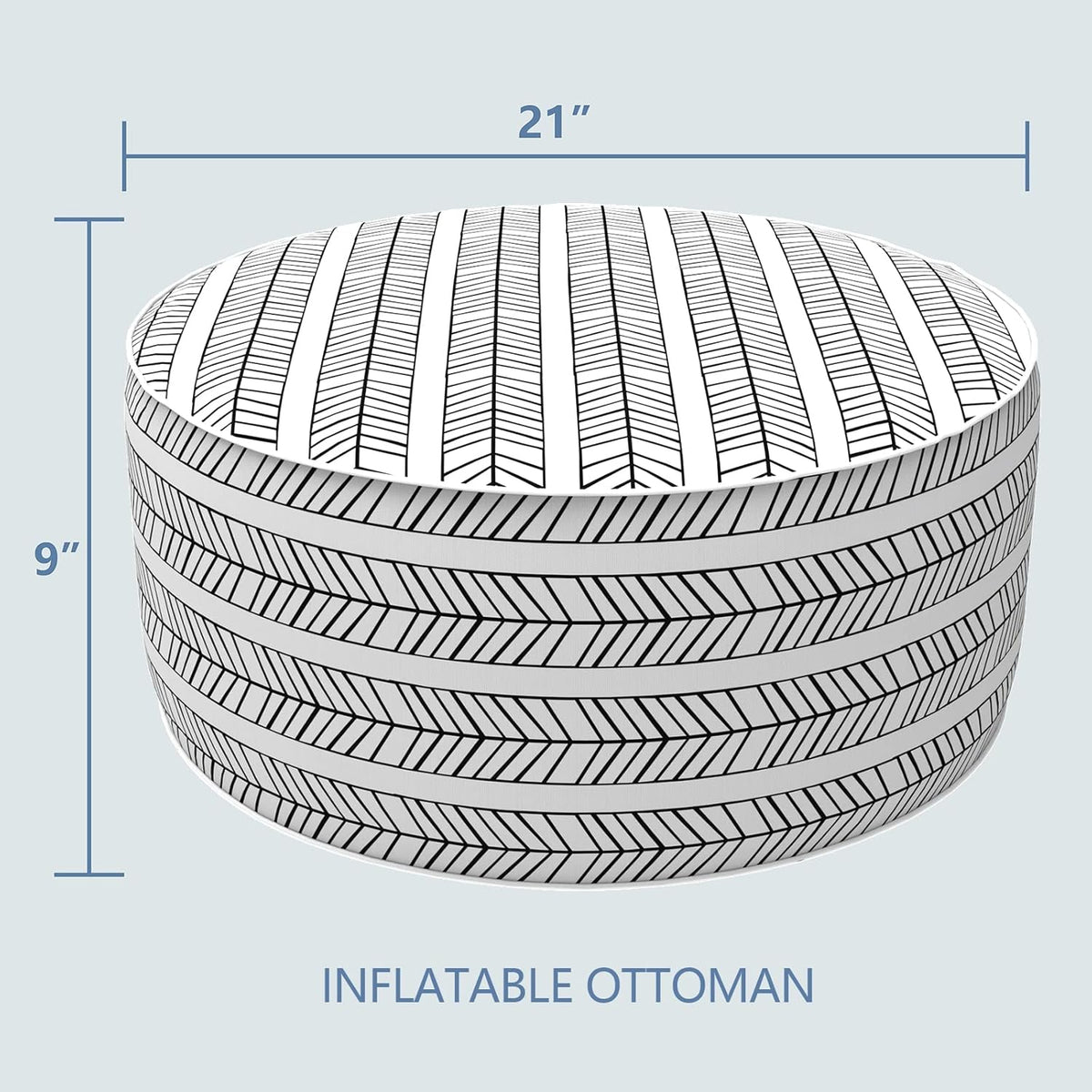 LVTXIII Outdoor/Indoor Inflatable Ottoman, Patio Footrest Stool, Portable Round Ottoman for Patio