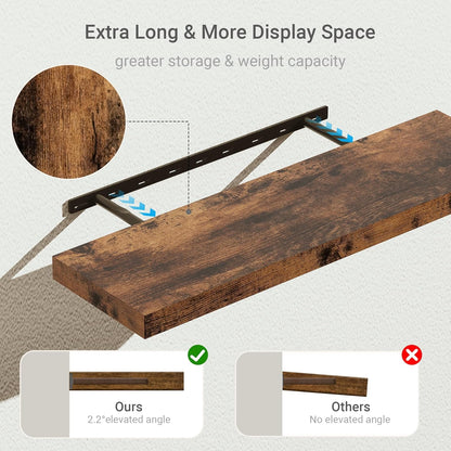 10 inches Deep Floating Shelves 36 inch Long, Sing Shelves for Wall Heavy Duty for Bedroom