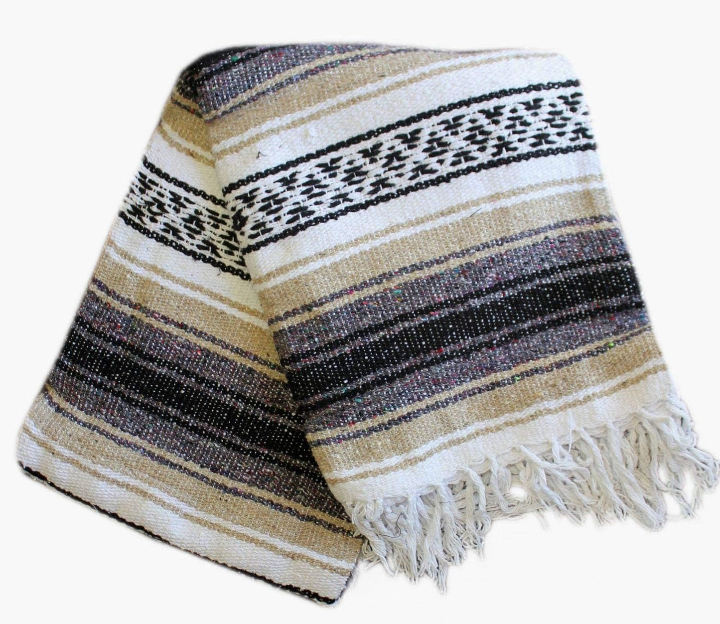 Del Mex Classic Mexican Blanket, Large Authentic Woven Falsa Throw (70"x50"), Artisan Southwest