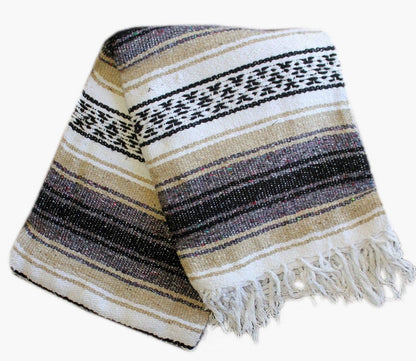 Del Mex Classic Mexican Blanket, Large Authentic Woven Falsa Throw (70"x50"), Artisan Southwest